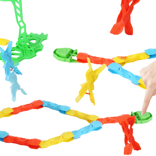 Zestaw Do Układania Kolorowe Klocki Domino Skaczące Klipsy 72 Elementy na Arena.pl