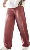 Spodnie jeansowe męskie baggy szerokie nogawki czerwone luźne Y2K XL
