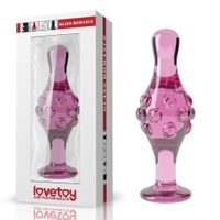 szklany korek analny lovetoy romance różowy 11 cm