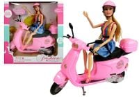ND24_5485 Lalka ze Skuterem Rozowym Kask Akcesori