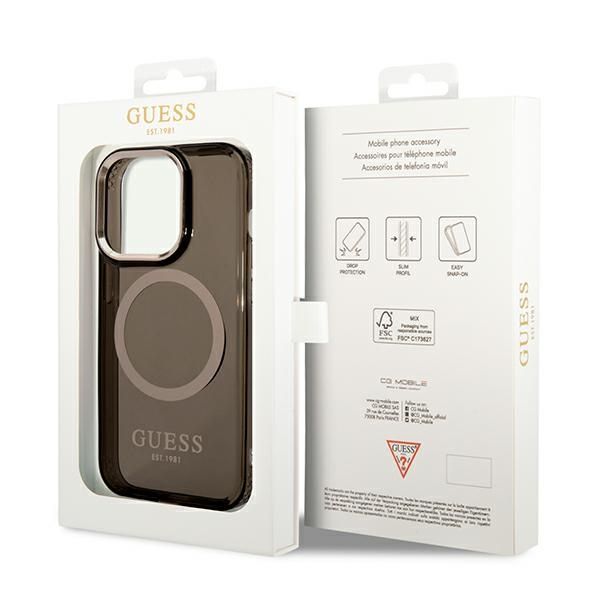Etui Guess do iPhone 14 Pro, Czarny, MagSafe zdjęcie 8