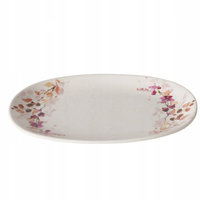TALERZ DO SERWOWANIA CERAMICZNY BIAŁY Z RĘCZNYM ZDOBIENIEM BARNADA 29X18,5