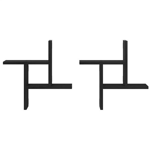 Półki ścienne, 2 szt., czarny dąb, 38x12x38 cm na Arena.pl