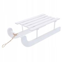 Białe drewniane sanki sanie dekoracyjne na stroiki kompozycje 30 cm