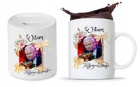 Zestaw Śmieszny Pis Kaczyński Kubek + Skarbonka Z Nadrukiem Ze Zdjęciem