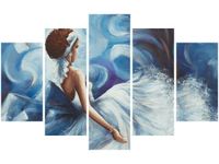 70 100CM OBRAZ 5 ELEM KOBIETA TAŃCU DRUK PŁÓTNO