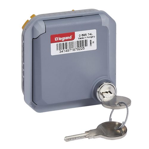 Nowe Plexo - Gniazdo Schuko 2P+Z na klucz zaciski automatyczne, mechanizm 16A-250V~ - szare - Legrand 069574L na Arena.pl