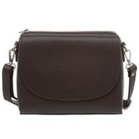 VERA PELLE torebka skórzana listonoszka 3 komorowa z paskiem V020 c.brązowa