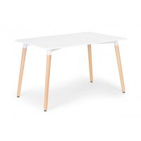 STOŁ MODERNHOME 60X120 CM DREWNIANE NOGI MATOWA BIEL