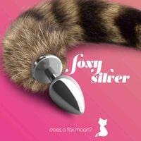 foxy silver metal anal plug with tail crushious