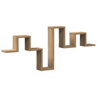 Półka ścienna z półką dąb artisan 104,5 x 10 x 43 cm