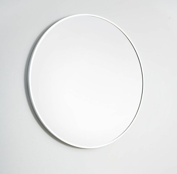 Lustro LOFT FI80cm białe ścienne okrągłe łazienkowe do salonu sypialni loftowe Industrialne minimalistyczne zdjęcie 2