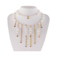 choker z opali i złotych kulek, z wiszącymi łańcuszkami (c25/mem/20au)