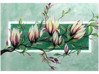 100 70CM OBRAZ PŁÓTNO SŁODYCZ MAGNOLII ZIELENI PŁÓTNO RAMA