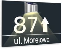antracyt TABLICZKA podświetlana ADRESOWA numer domu aluminiowa 40x30