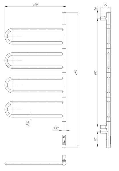 ELNA Grzejnik łazienkowy elektryczny Fluger 4 White 4 elementy ruchome zdjęcie 2