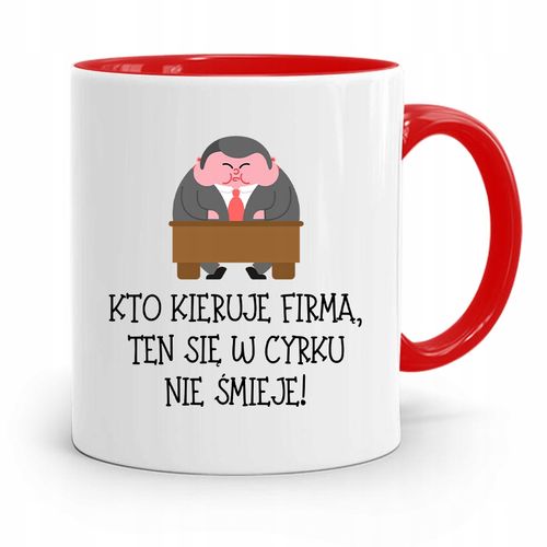 Kubek Czerwony Dla Kierownika Kto Kieruje Firmą Z Nadrukiem Ze Zdjęciem na Arena.pl