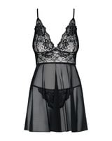 Idillia Babydoll Ze Stringami Czarna Obsessive S/M