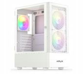 Obudowa komputerowa Krux Vako RGB ATX Midi Biała szkło hartowane went. x3