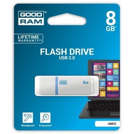 GOODRAM UMO2 8GB USB 2.0 Biały na Arena.pl