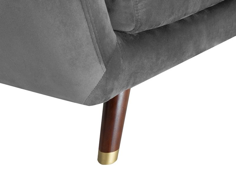 Sofa 2-osobowa welurowa szara BODO zdjęcie 6