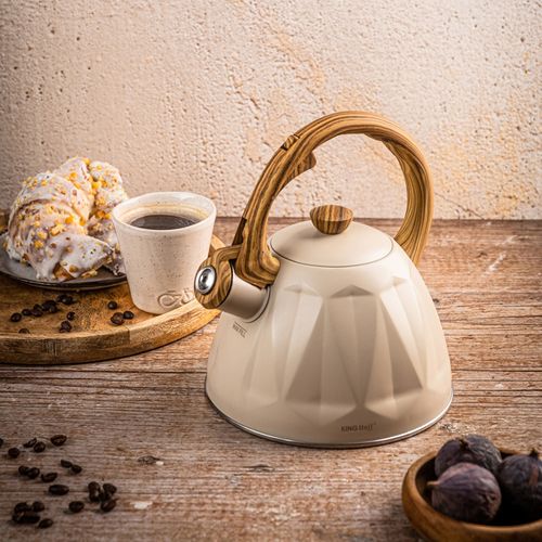 czajnik 2l z gwizdkiem kinghoff kh-1998 beżowy mat na Arena.pl