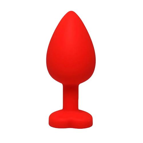 red large heart-shaped butt plug with white crystal na Arena.pl