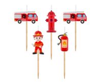 Świeczki pikery Straż Pożarna, 5 szt.
