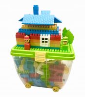 KLOCKI K2 DUŻY KUFEREK 2lata+ Z POKRYWĄ KONSTRUKCYJNĄ jasno zieloną