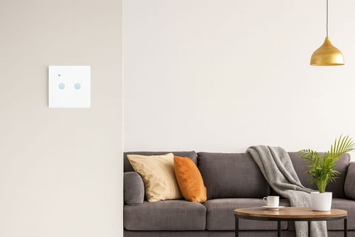 DOTYKOWY WŁĄCZNIK ŚWIATŁA DWUKANAŁOWY SZKLANY LED BIAŁY WiFi Tuya na Arena.pl
