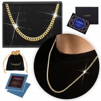 ZŁOTY ŁAŃCUSZEK MĘSKI 585 SPLOT PANCERKA 55cm PEŁNY WŁOSKI 3,2mm SREBRO 925