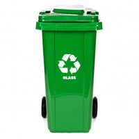 KOSZ NA ODPADY HDPE 120L ZIELONY GUMOWE KOŁA ZAMYKANA POKRYWA