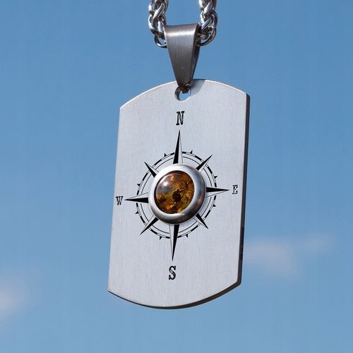 Nieśmiertelnik Tytanowy Naszyjnik Męski z GRAWEREM + ŁAŃCUSZEK i OPAKOWANIE na Arena.pl