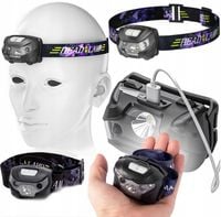 LATARKA CZOŁOWA CZOŁÓWKA AKU LAMPA LED 5 TRYBÓW + KABEL USB