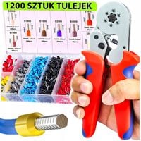 ZACISKARKA DO KABLI SZEŚCIOKĄTNA PRASKA TULEJEK KONEKTORÓW ZESTAW 1200