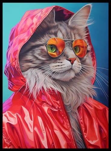 Plakat 40x55cm Kot w Stylu na Arena.pl
