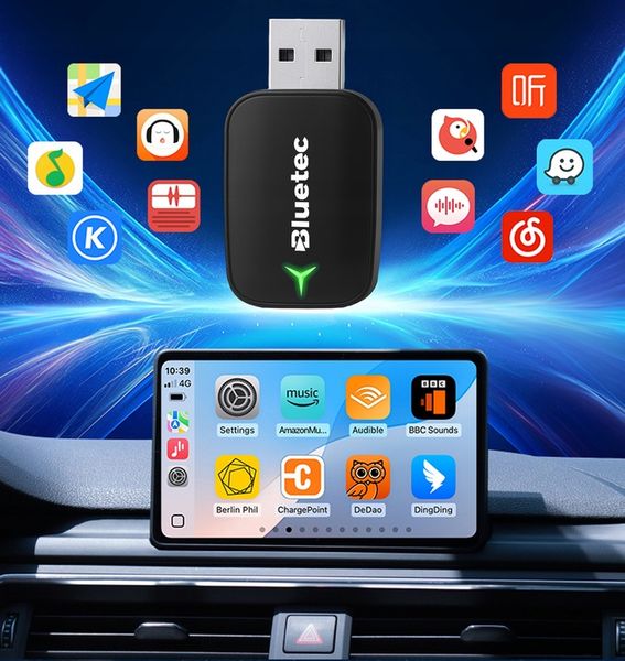 BEZPRZEWODOWY ADAPTER MODUŁ CARPLAY ANDROID AUTO WIFI BLUETOOTH 5.0 zdjęcie 3
