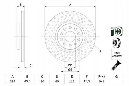TARCZA HAM PRZOD 314X30 V BOSCH na Arena.pl
