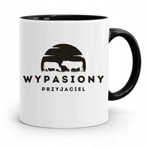 Kubek Czarny Dla Przyjaciela Wypasiony Przyjaciel Z Nadrukiem Ze Zdjęciem na Arena.pl