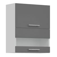 Tiffany T-9/G60W Szary połysk MDF szafka witryna szybko