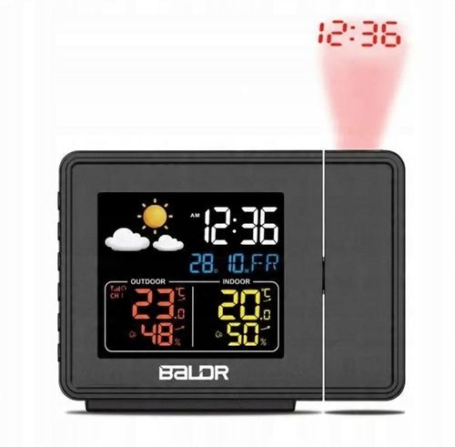 Stacja Pogody Pogodowa Zegar Czujnik Zewnętrzny Higrometr Budzik na Arena.pl