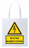 Dla Elektryka Na Prezent Torba Eco Biała Shopper Z Nadrukiem Ze Zdjęciem