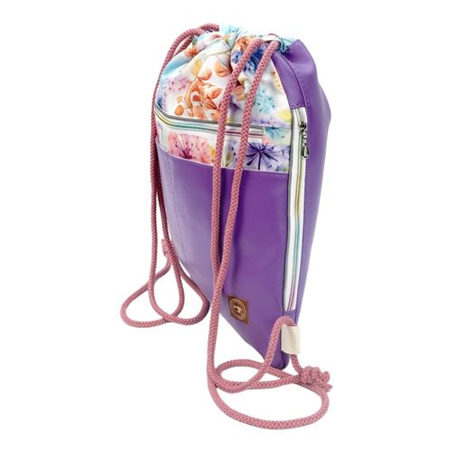 Worko-Plecak Fioletowy z Motywem Dmuchawców – Handmade z Ukrytą Kieszenią na Zamek na Arena.pl