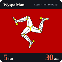 Karta eSIM Internet Wyspa Man 5 GB na 30 dni - bez rejestracji