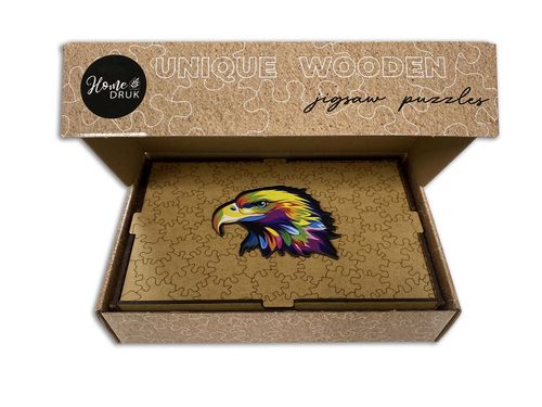 Puzzle Drewniane dla dzieci i Orzeł Eagle w pudełku drewnianym na Arena.pl