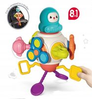 Kolorowa Zabawka Dla Niemowląt 8w1 Gryzak Spinner Sensoryczna Dla Dzieci
