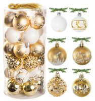 BOMBKI CHOINKOWE NIETŁUKĄCE ZESTAW ŚWIĘTA 30 szt