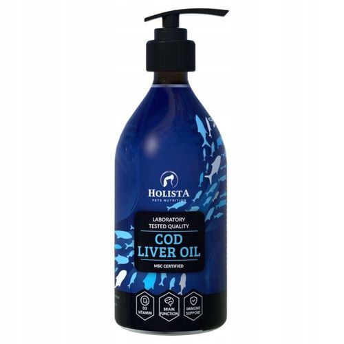 HOLISTA Cod Liver Oil 500 ml Tran z dorsza dla psa i kota SUPLEMENT na Arena.pl