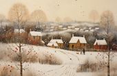 Plakat 91,5x60cm Wioska Otulona Śniegiem