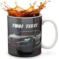 KUBEK 330ml GRAFIKA PREZENT ŚWIĘTA WZÓR - AUTO SAMOCHÓD + IMIĘ